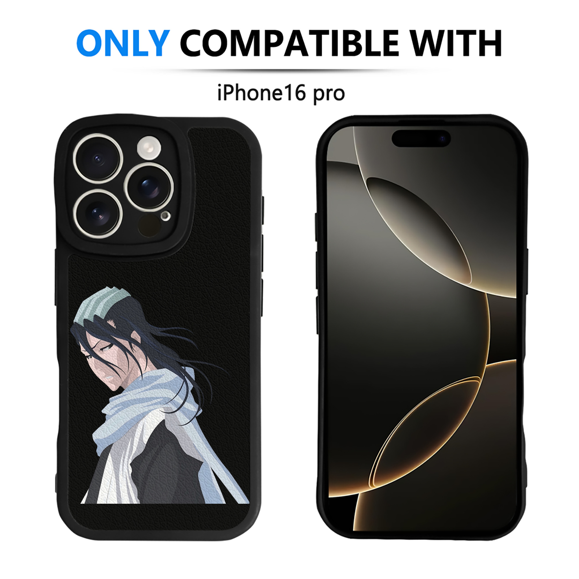 （画像用） ブリーチ くちき びゃくや BLEACH Kuchiki Byakuya 【iPhone 16シリーズ対応】シリコンスマホケース（レザー調） 材質：シリコン